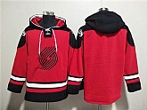 Men's Portland Trail Blazers Blank Red Lace-Up Pullover Hoodie,baseball caps,new era cap wholesale,wholesale hats